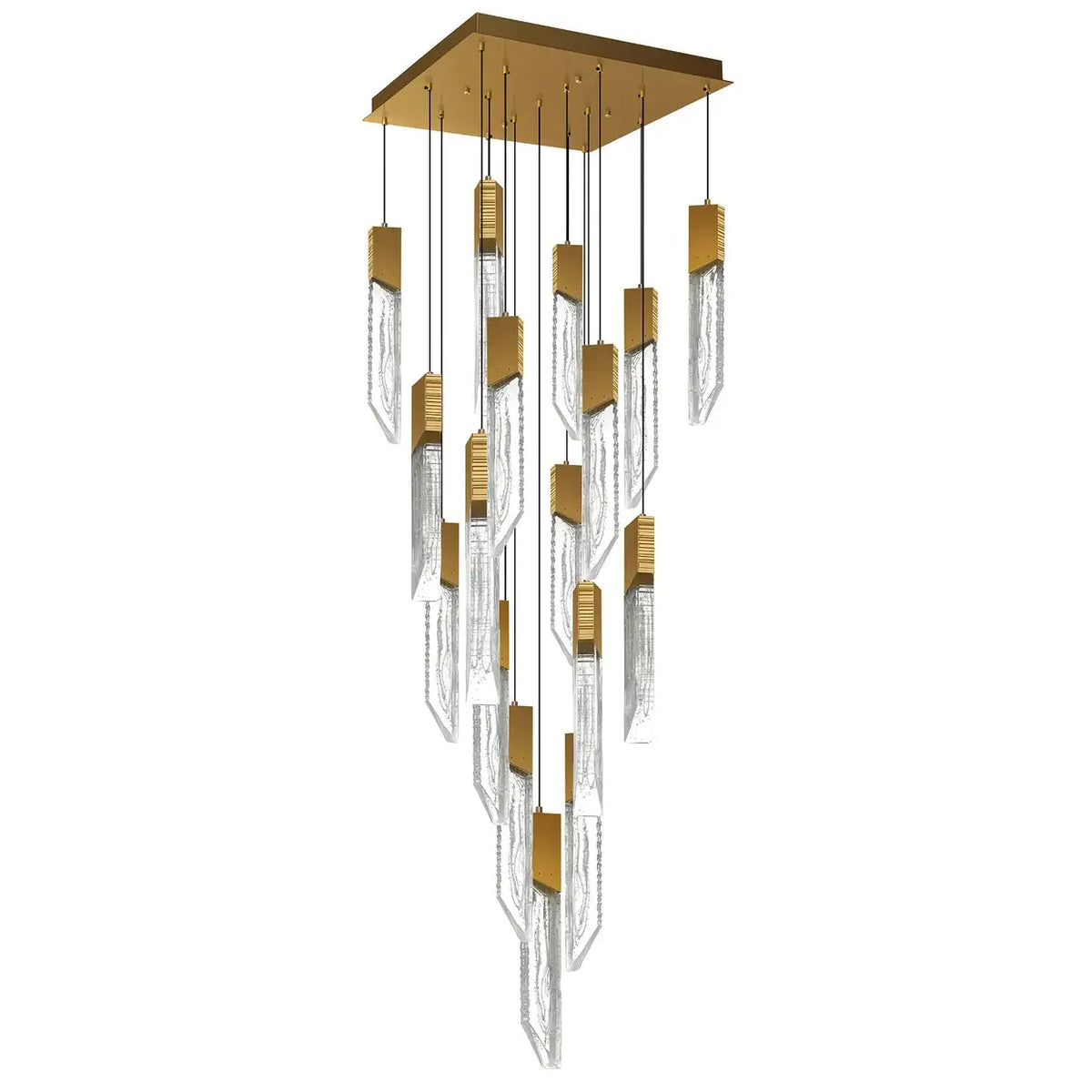 CWI LIGHTING PETRA LED 24" BRASS CHANDELIER 1723P24-17-624