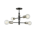DVI LIGHTING LAKE LOFT 4 LT SEMI-FLUSH MOUNT PLATINUM DVP41112PL+GR
