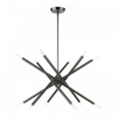 LIVEX LIGHTING Soho Chandelier Black Chrome 46776-46