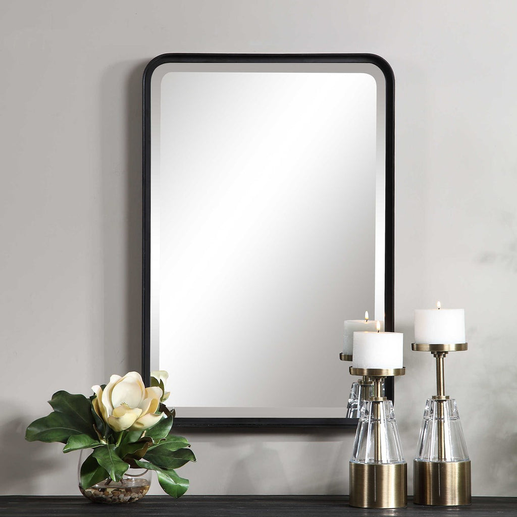 UTTERMOST  09573  CROFTEN BLACK VANITY MIRROR
