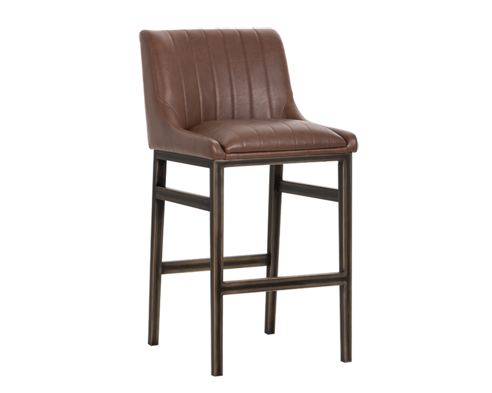 SUNPAN   101742  Halden Barstool - Vintage Cognac