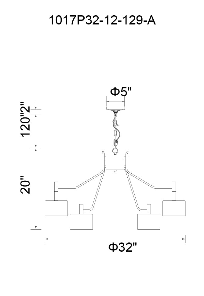 CWI LIGHTING  1017P32-12-129-A  Corna 12 Light Down Chandelier with Matte Black & Satin Gold finish