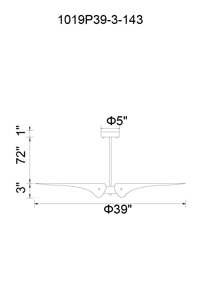CWI LIGHTING  1019P39-3-143  Amar 3 Light Chandelier with Matte Black finish