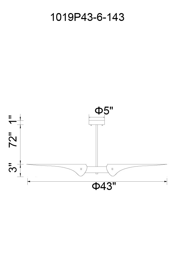 CWI LIGHTING   1019P43-6-143  Amar 6 Light Chandelier with Matte Black finish