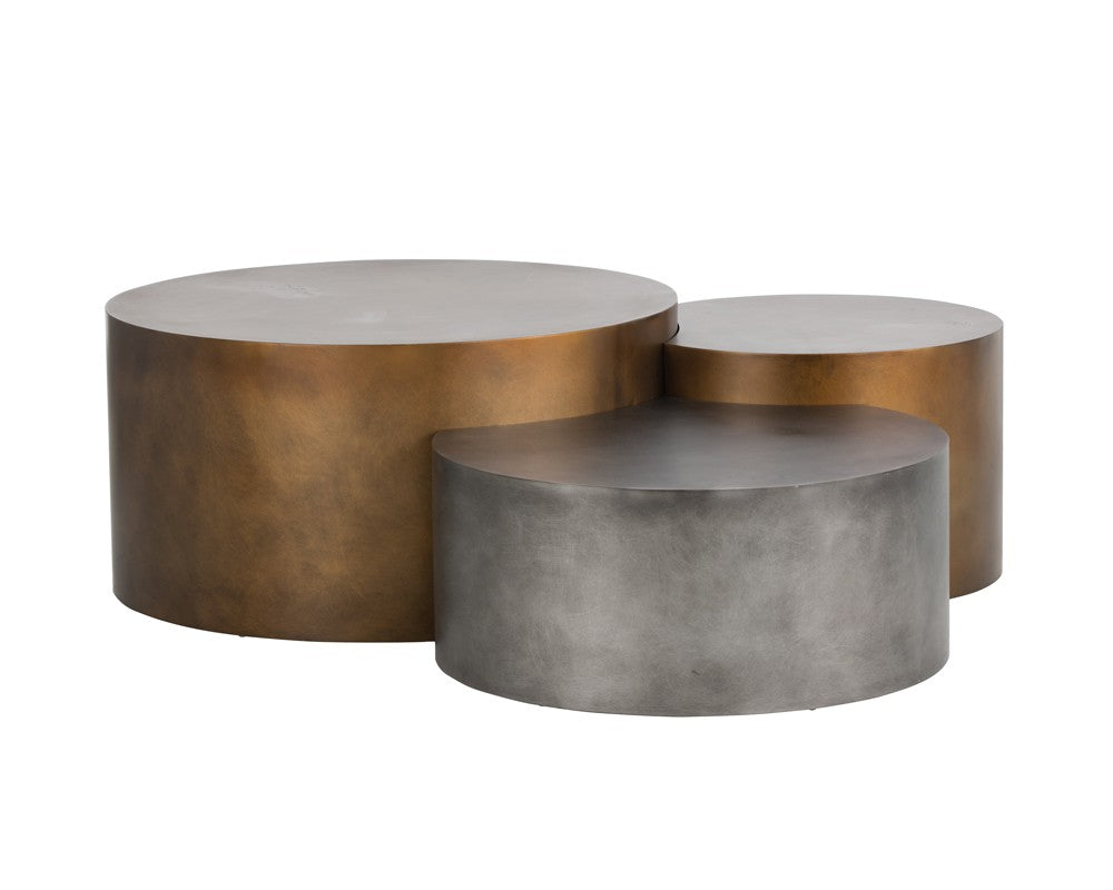 SUNPAN  108210  NEO - COFFEE TABLES - BRASS - SET OF 3