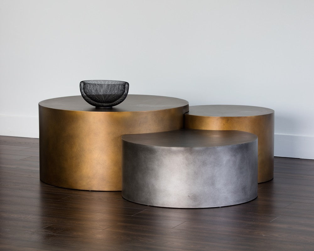 SUNPAN  108210  NEO - COFFEE TABLES - BRASS - SET OF 3