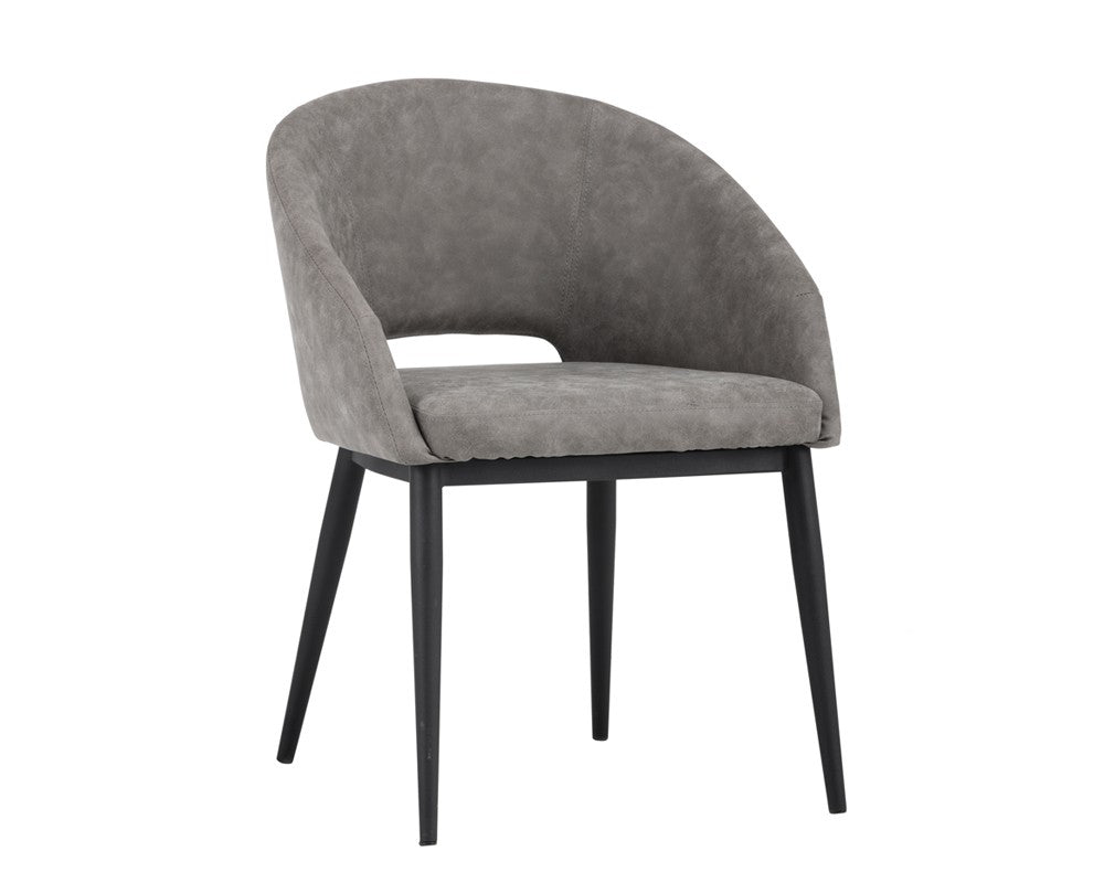 SUNPAN  102743  THATCHER DINING CHAIR - BLACK BASE - ANTIQUE GREY