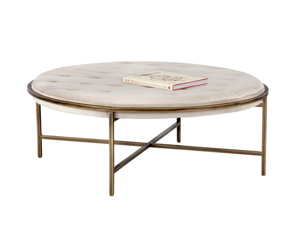 SUNPAN  102773  ETHEL OTTOMAN - ROUND - RUSTIC BRONZE