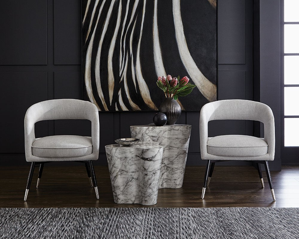 SUNPAN  103310  AVA END TABLE - SMALL - MARBLE LOOK