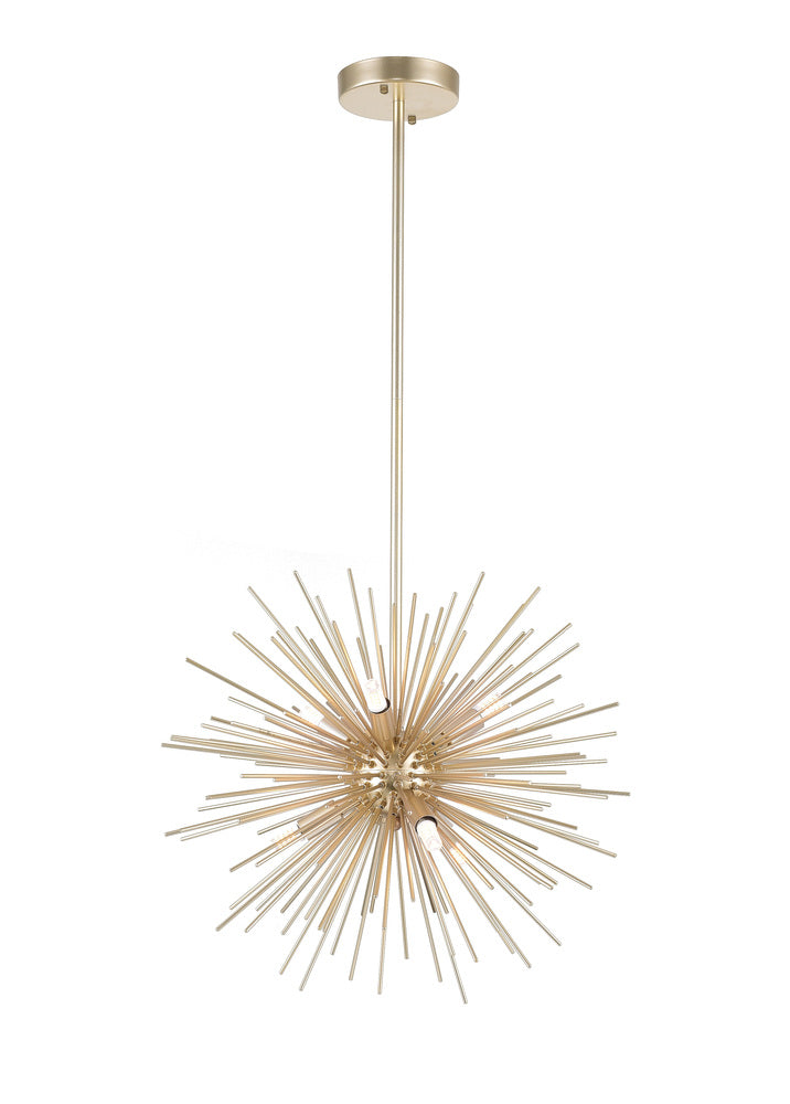 CWI LIGHTING  1034P16-6-620  Savannah 6 Light Chandelier with Gold Leaf Finish