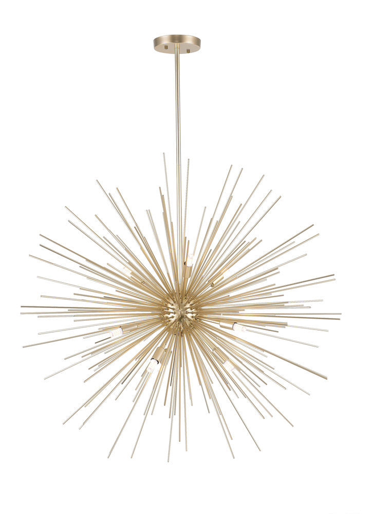 CWI LIGHTING  1034P30-9-620  Savannah 9 Light Chandelier with Gold Leaf Finish