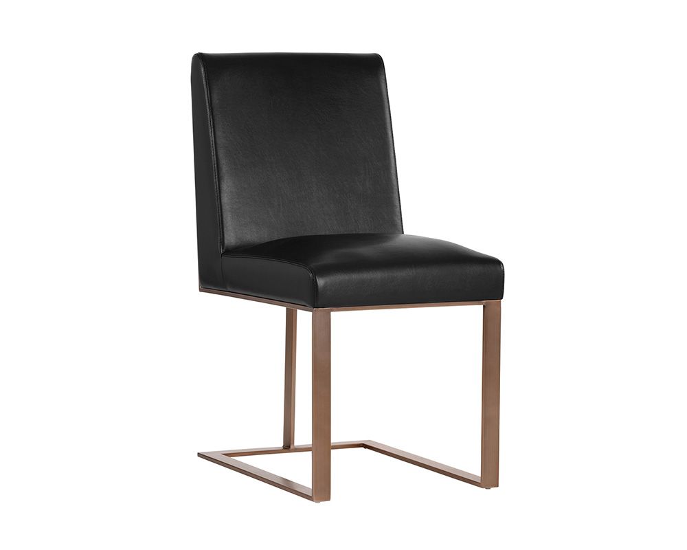 SUNPAN  103775  Dean Dining Chair - Antique Brass - Cantina Black