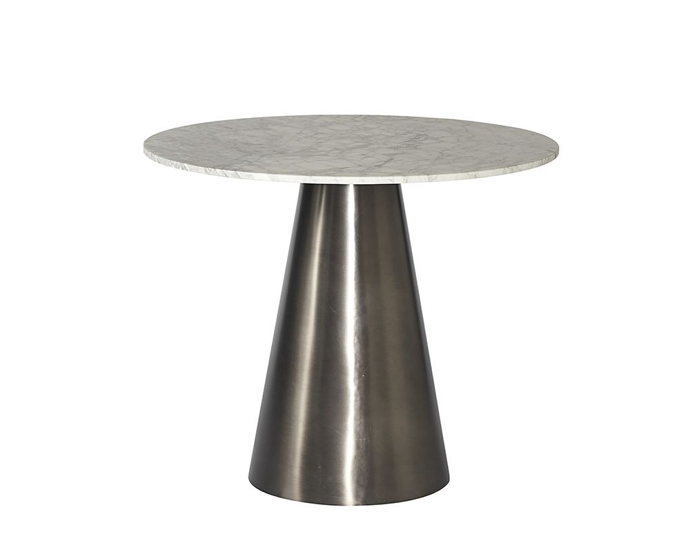 SUNPAN  104425  Damon Bistro Table - Gunmetal - White Marble - 35.5"