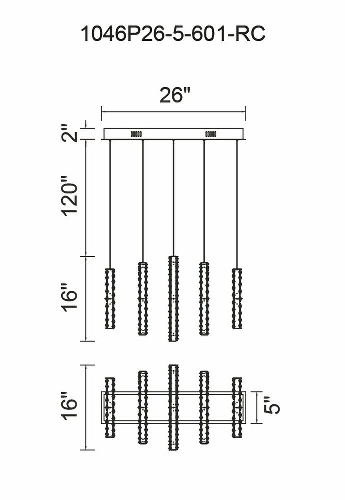 CWI LIGHTING  1046P26-5-601-RC  Celina LED Chandelier with Chrome Finish