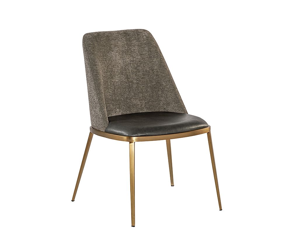 SUNPAN  104920  Dover Dining Chair - Bravo Portabella / Sparrow Grey SET OF TWO