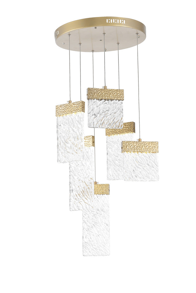 CWI LIGHTING  1090P16-6-620  Carolina LED Chandelier with Gold Leaf Finish