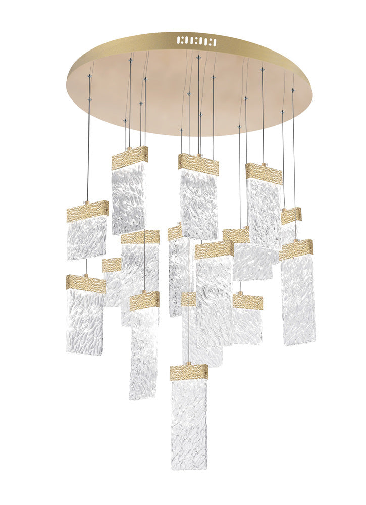 CWI LIGHTING   1090P32-16-620  Carolina LED Chandelier with Gold Leaf Finish