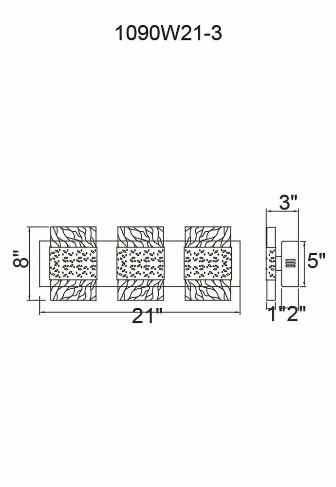 CWI LIGHTING  1090W21-3-269  Carolina LED Wall Sconce with Pewter Finish