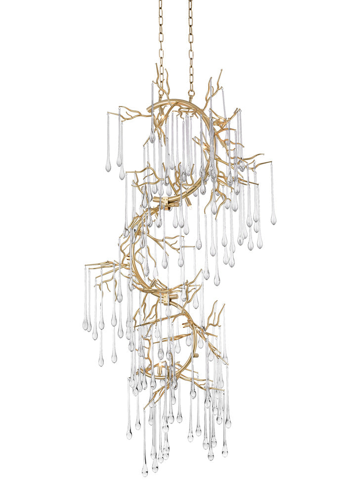 CWI LIGHTING   1094P26-12-620  Anita 12 Light Chandelier with Gold Leaf Finish