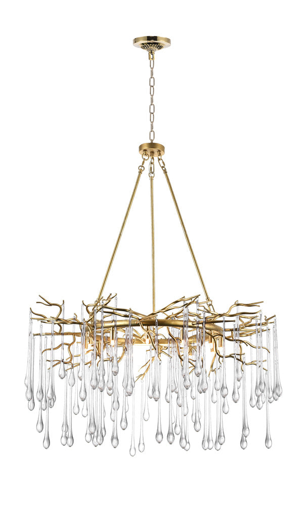 CWI LIGHTING  1094P43-12-620  Anita 12 Light Chandelier with Gold Leaf Finish