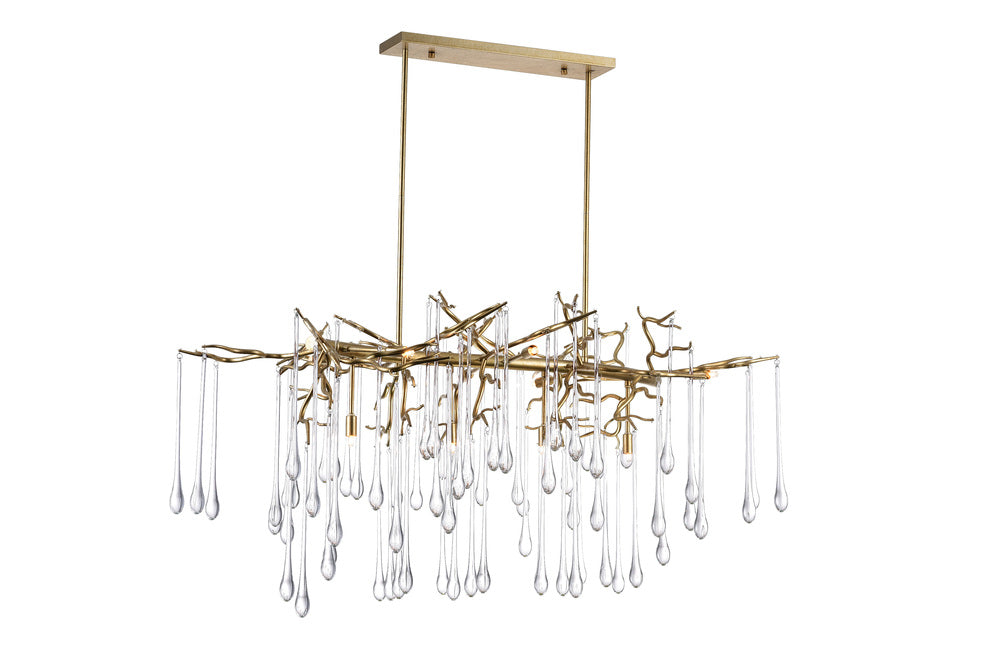 CWI LIGHTING   1094P47-10-620  Anita 10 Light Chandelier with Gold Leaf Finish