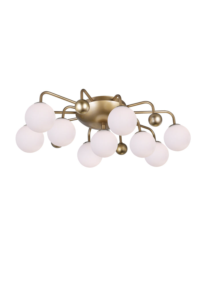 CWI LIGHTING   1125C24-9-268  Element 9 Light Flush Mount with Sun Gold Finish