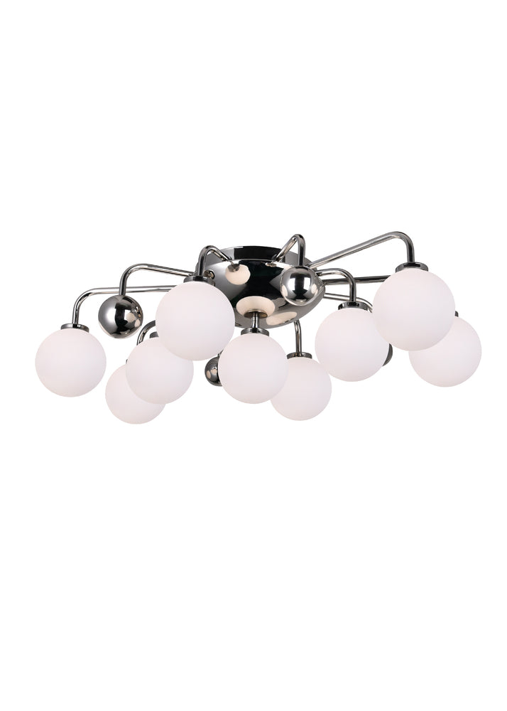 CWI LIGHTING  1125C24-9-613  Element 9 Light Flush Mount with Polished Nickel Finish