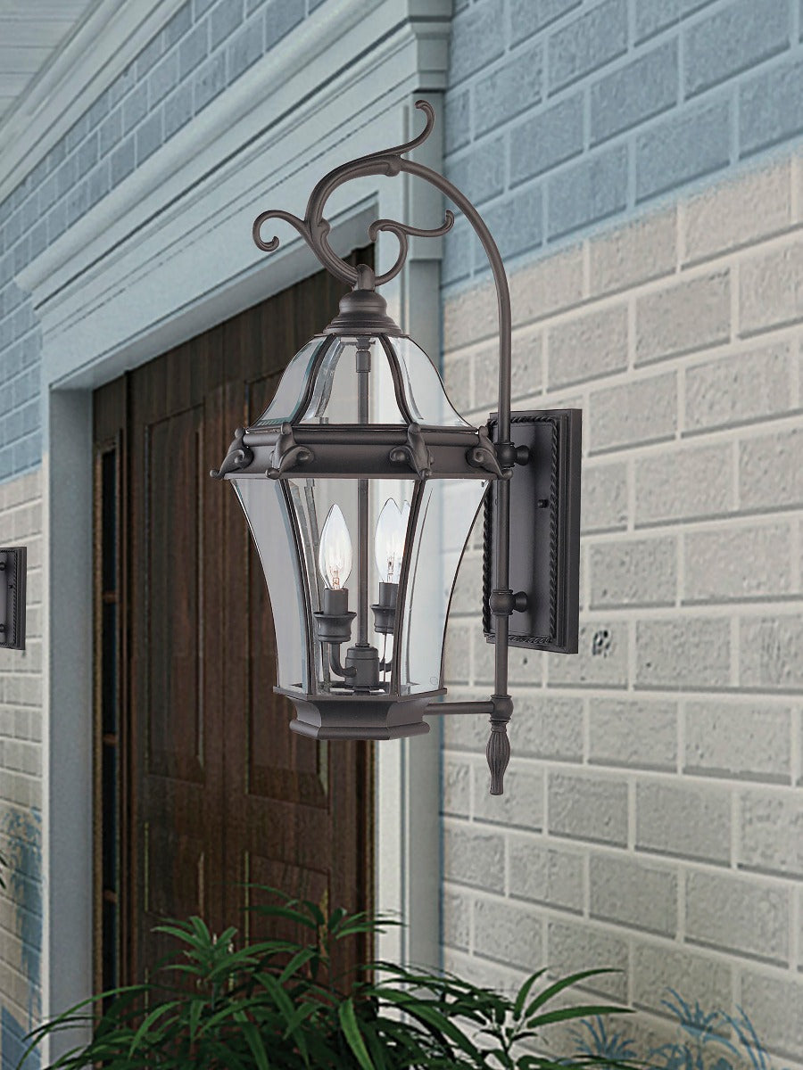 LIVEX LIGHTING  2621-07  Fleur de Lis  Wall Lantern/Wall Sconce