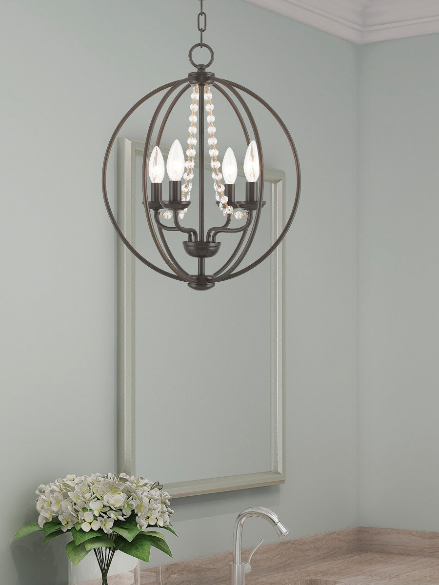 LIVEX LIGHTING  40914-92 Arabella  Mini Chandelier/Ceiling Mount