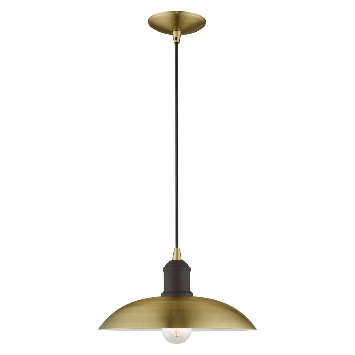 LIVEX LIGHTING  41193-01 Metal Shade Mini Pendant