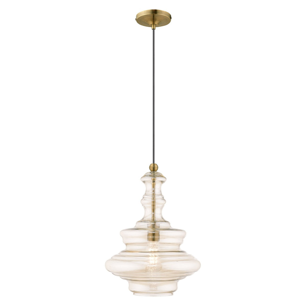 LIVEX LIGHTING  41224-01  Art Glass Mini Pendant