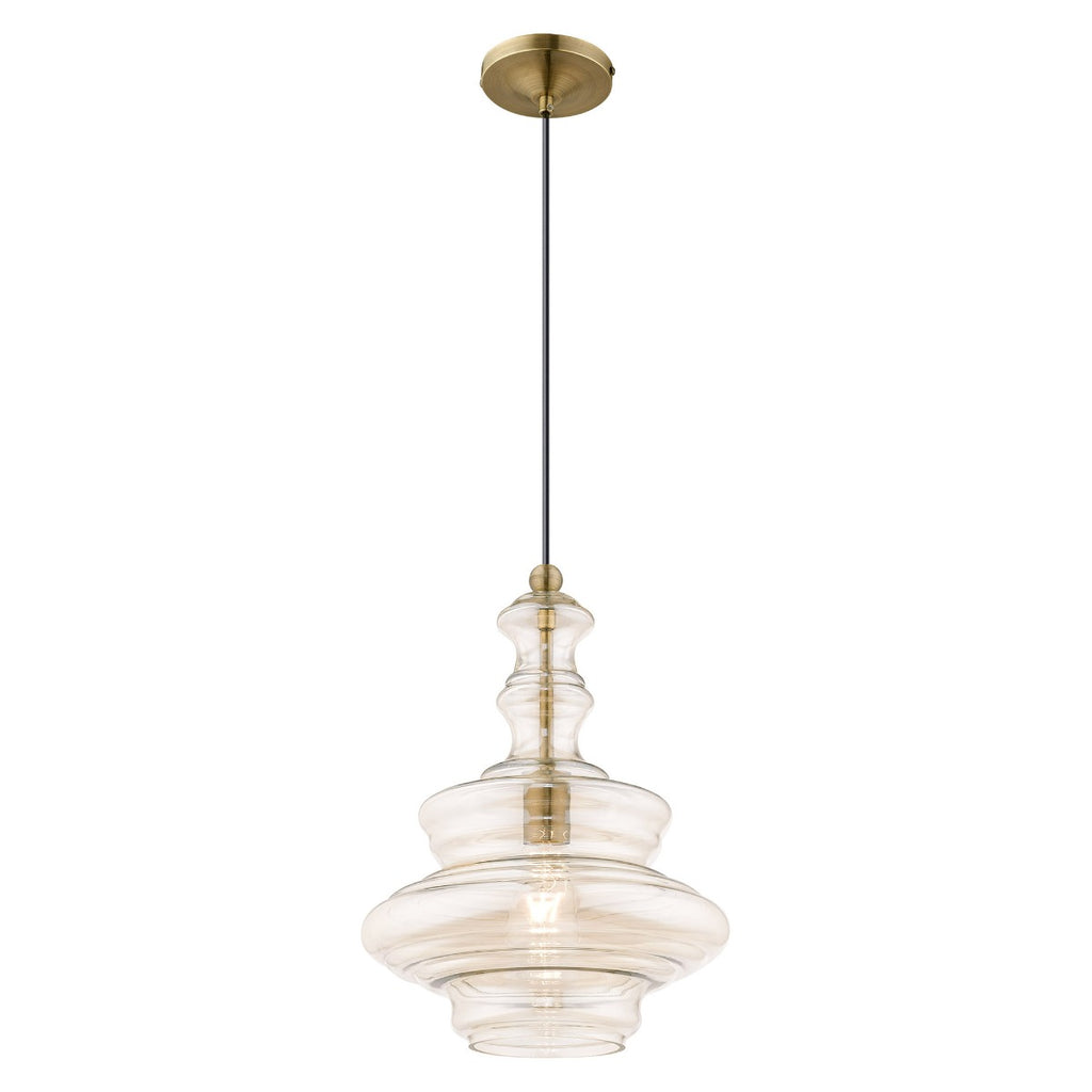 LIVEX LIGHTING  41224-01  Art Glass Mini Pendant