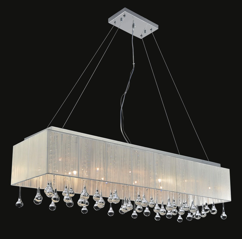 CWI LIGHTING  5005P48C(W-C)  17 Light Drum Shade Chandelier with Chrome finish