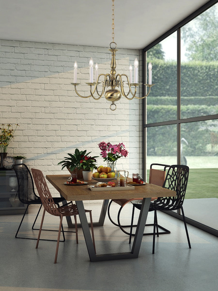 LIVEX LIGHTING  5006-01 Williamsburgh  Dinette Chandelier