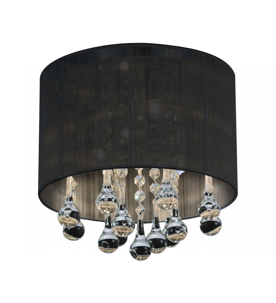 CWI LIGHTING  5006C10C-R (B)  4 Light Drum Shade Flush Mount with Chrome finish