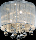 CWI LIGHTING  5006C10C-R (S)  4 Light Drum Shade Flush Mount with Chrome finish Silver