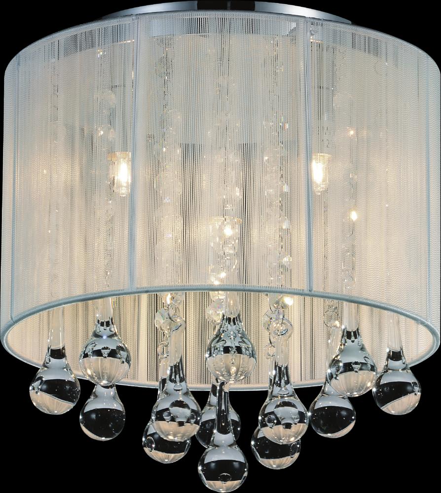 CWI LIGHTING  5006C10C-R (W)  Water Drop 4 Light Drum Shade Flush Mount