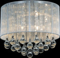 CWI LIGHTING  5006C14C-R (S)  6 Light Drum Shade Flush Mount with Chrome finish  Silver
