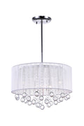 CWI LIGHTING  5006P18C-R(W)  6 Light Drum Shade Chandelier with Chrome finish