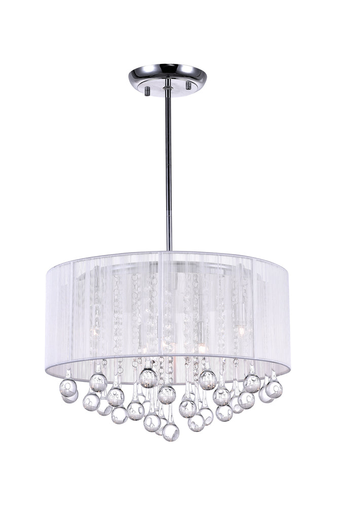 CWI LIGHTING  5006P18C-R(W)  6 Light Drum Shade Chandelier with Chrome finish