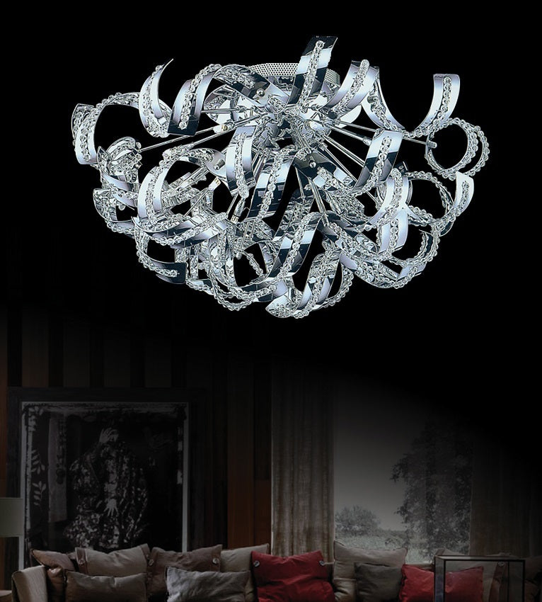 CWI LIGHTING  5067C18C  Swivel 9 Light Flush Mount with Chrome finish