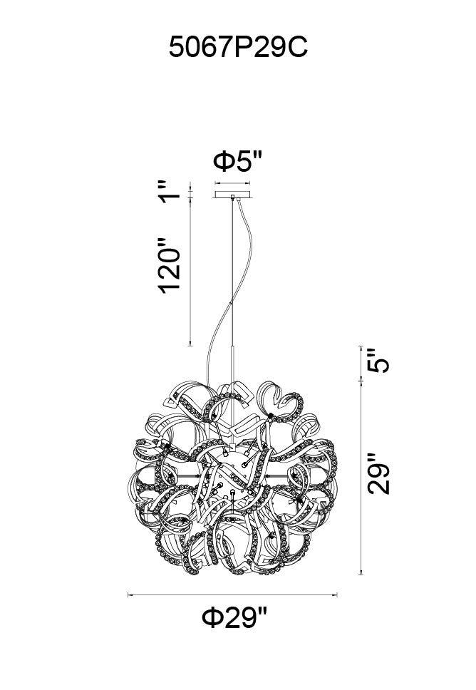 CWI LIGHTING  5067P29C  Swivel 18 Light Chandelier with Chrome finish