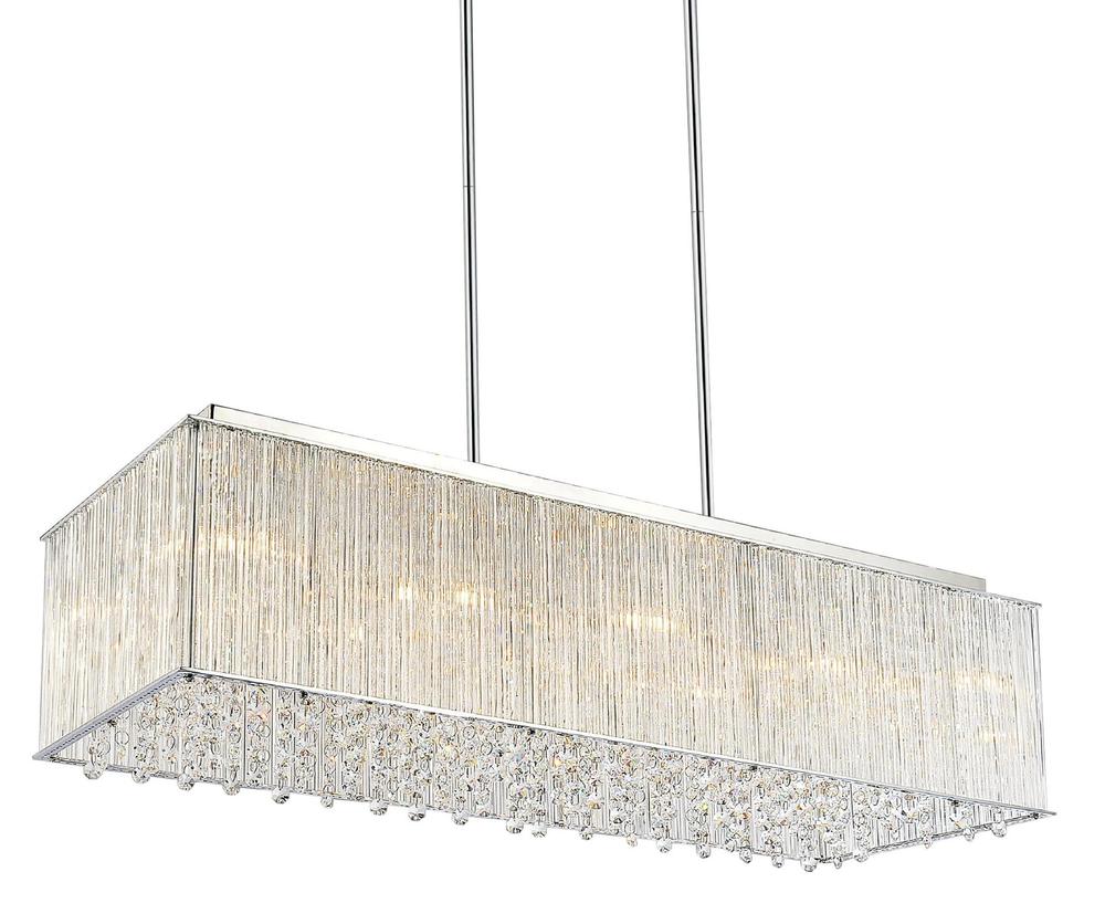 CWI LIGHTING  5319P32C-RC (Straight)  Spring Morning 10 Light Drum Shade Chandelier with Chrome finish