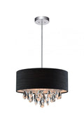 CWI LIGHTING  5443P14C (Black)  Dash 3 Light Drum Shade Chandelier with Chrome finish