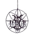 CWI LIGHTING  5465P22DB  Campechia 6 Light Up Chandelier with Brown finish