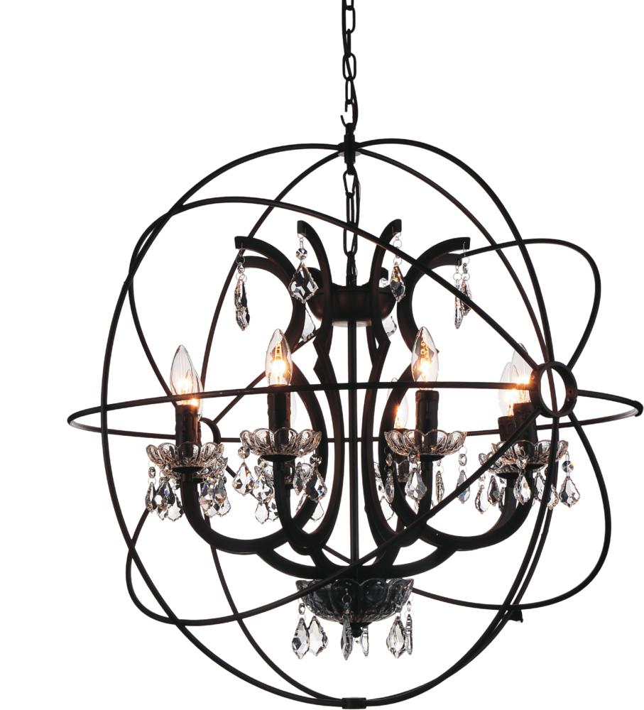CWI LIGHTING  5465P28DB-8  Campechia 8 Light Up Chandelier with Brown finish