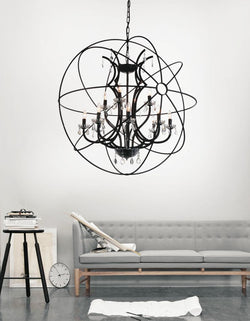 CWI LIGHTING  5465P42DB-12   Campechia 12 Light Up Chandelier with Brown finish