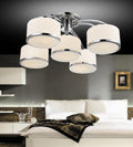 CWI LIGHTING  5479C30C-5  Frosted 5 Light Drum Shade Flush Mount with Chrome finish
