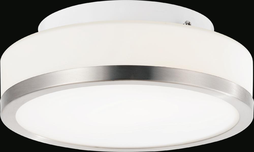 CWI LIGHTING  5479C8SN-R  Frosted 1 Light Drum Shade Flush Mount with Satin Nickel finish