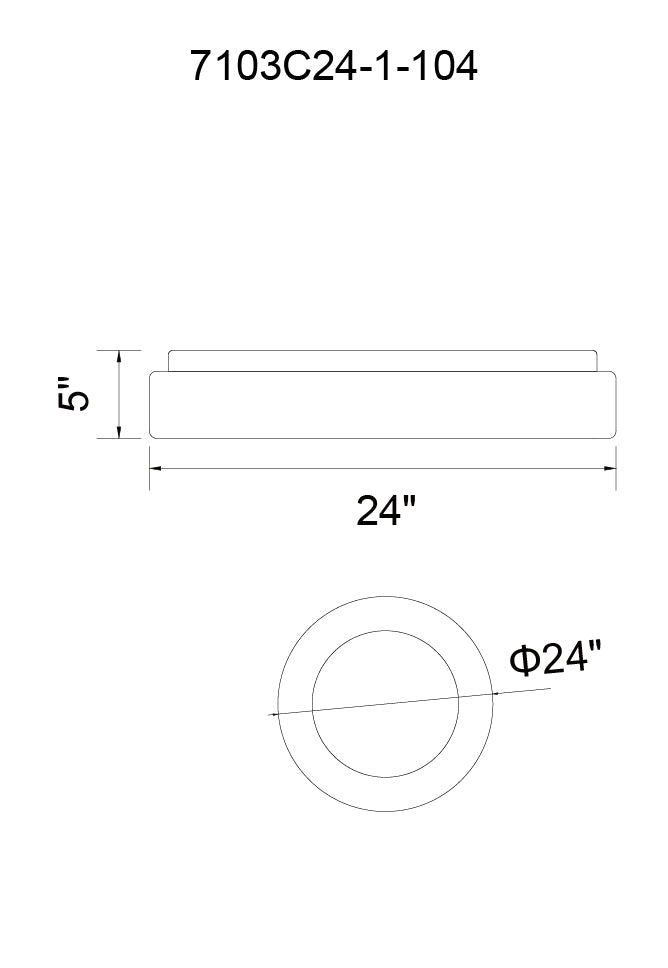 CWI LIGHTING   7103C24-1-104  Arenal LED Drum Shade Flush Mount with White finish